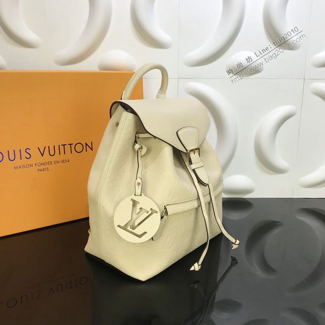LV包包 LV新款雙肩包 M45397 奶油白壓紋牛皮 Montsouris雙肩包 LV女士雙肩後背包  ydh3762